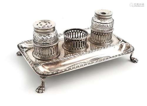 A George III silver inkstand, by Burrage Davenport…