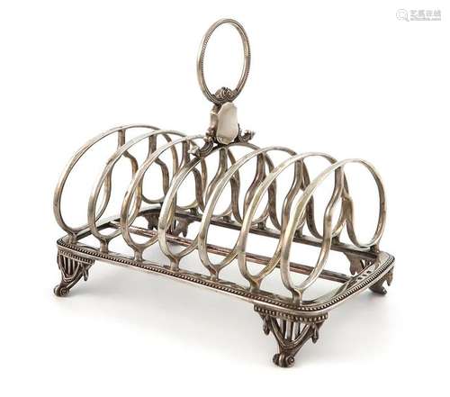 A Victorian silver seven bar toast rack, by Elking…