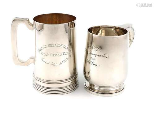 A silver trophy mug, by Walker and Hall, Sheffield…