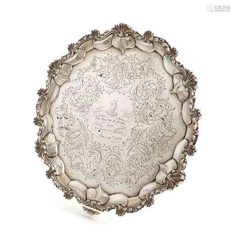 A Victorian silver presentation salver, by J and A…