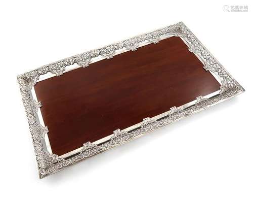 A Victorian silver mounted mahogany tray, by Willi…