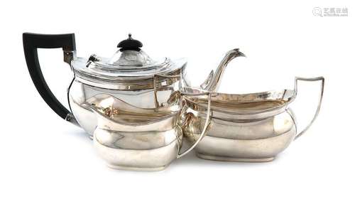 A three piece silver tea set, by the Barker Brothe…