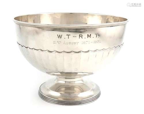 A presentation silver rose bowl, by Walker and Hal…