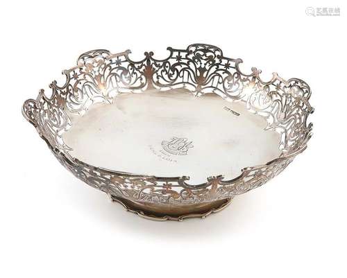 A silver basket, by Walker and Hall, Sheffield 193…