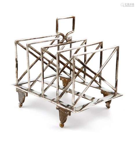 A late Victorian silver toast rack, by William Hut…