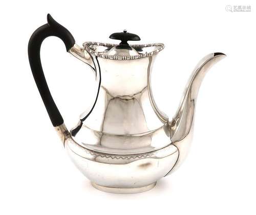 A silver coffee pot, by E. Viner, Sheffield 1958, …