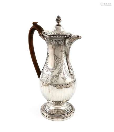 A George III silver hot water ewer / coffee jug, b…