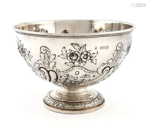 A late Victorian silver rose bowl, by Gibson and L…