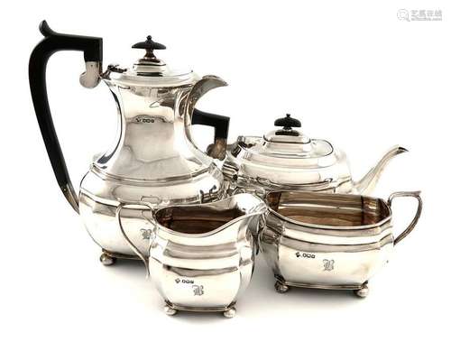 A four piece silver tea set, by Jay, Richard Atten…