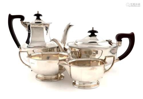 A four piece silver tea and coffee set, by The Adi…