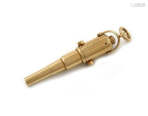 A Victorian novelty gold drop action pencil, by S.…