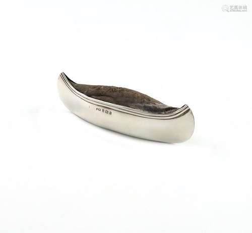 An Edwardian novelty silver canoe pin cushion, by …