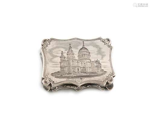 A Victorian silver engraved 'Castle top' vinaigret…