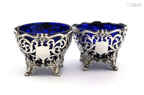 A matched pair of Victorian silver salt cellars, b…