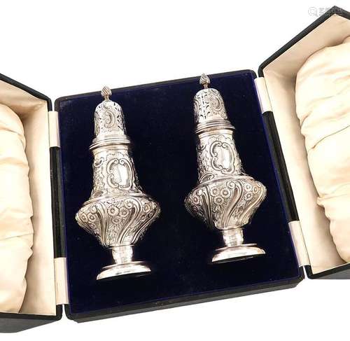 A matched pair of late Victorian silver sugar cast…