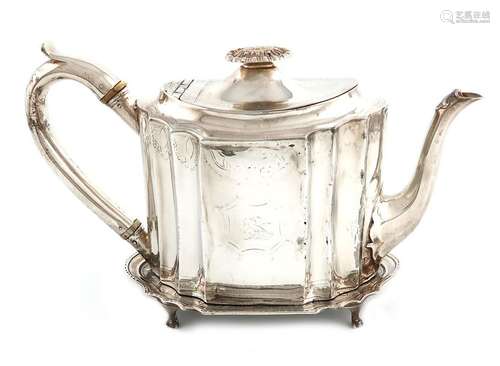 ΛA George III silver teapot and stand, by Solomon …