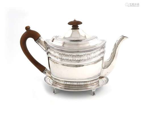 A George III silver teapot and stand, by Peter, An…