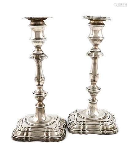 A pair of silver candlesticks, by Fordham and Faul…