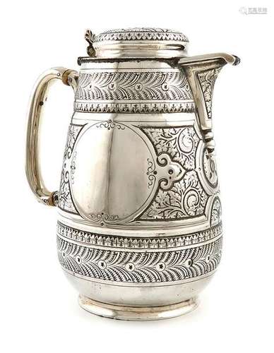 ΛA Victorian silver hot water jug, by the Fenton B…