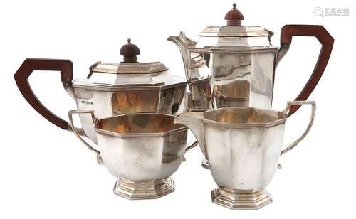 A four piece silver tea set, by Mappin and Webb, S…