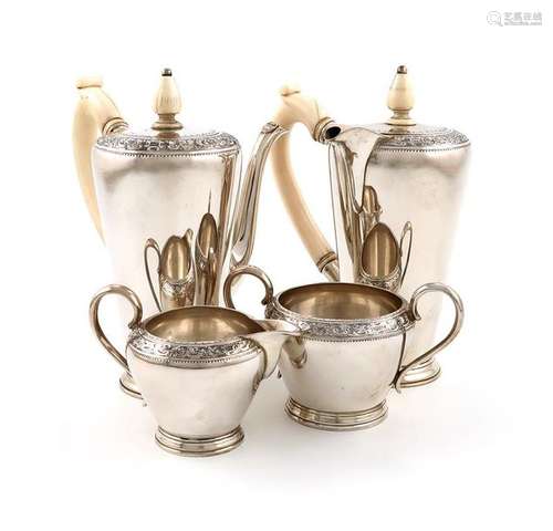 ΛA four piece silver café au lait set, by Fenton, …