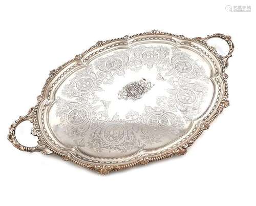 A Victorian silver two handled tray, by Gibson and…