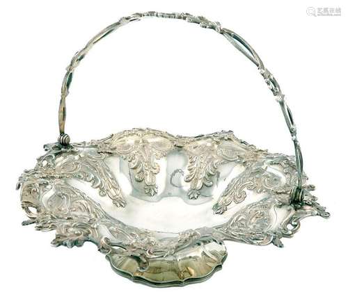 A Victorian silver swing handled basket, by J and …