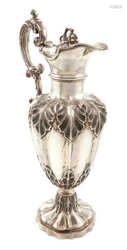 A late Victorian silver ewer, by Walker and Hall, …