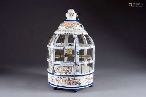 Bird Cage. To be hung or placed. French polychrome…