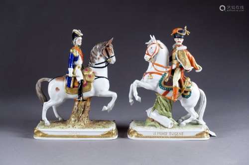 Soult and Prince Eugene. Pair of equestrian statue…