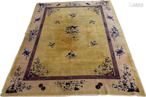 Carpet China. The yellow background shows flowerin…