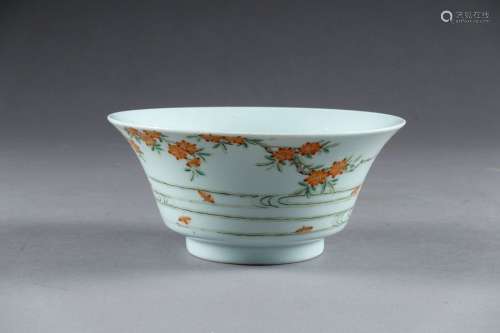 Bowl resting on a heel foot. Circular decoration, …