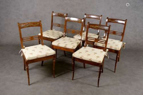 Set of six Regency Style Chairs. Bandeau files wit…