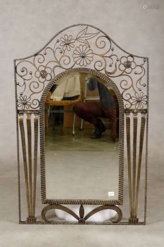 Art Deco mirror. Entirely openwork and with a pedi…