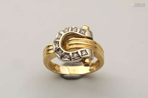 18k yellow gold ring decorated with a stirrup set …