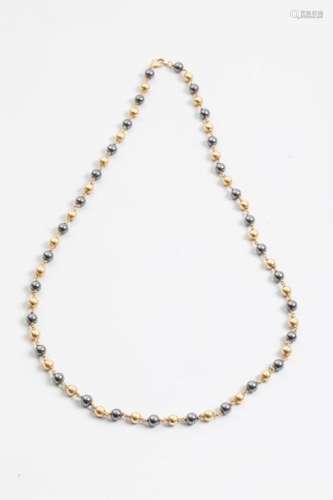 Necklace from Marseille made of gold balls alterna…
