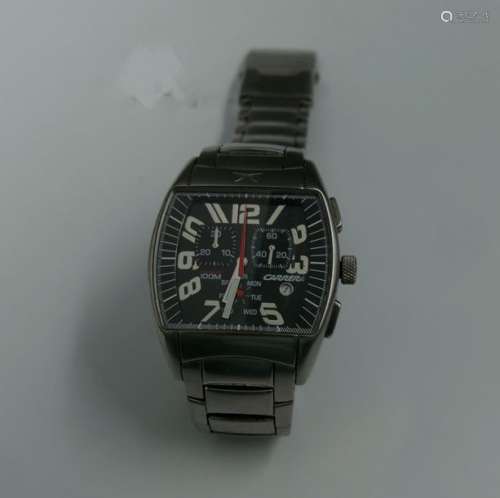 CARRERA. Men's wristwatch, rectangular steel case,…