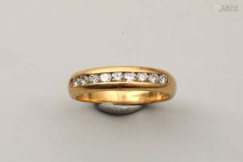 Half wedding band in 18k yellow gold set with bril…