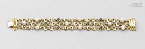 Bracelet 3 rows in 18k yellow gold with intertwine…