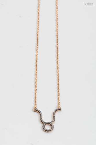 Necklace in 18k yellow gold decorated with a penda…