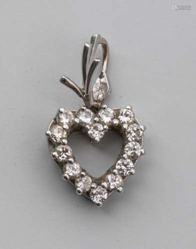 18k white gold pendant stylizing an openwork heart…