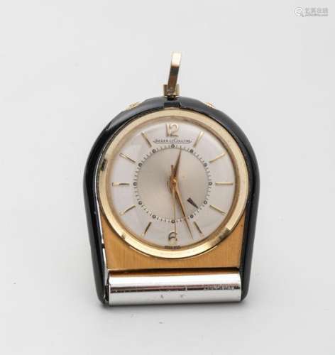 JAEGER LECOULTRE. Tricolour metal table clock, sil…