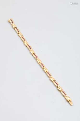 Articulated bracelet in 18k yellow gold surmounted…