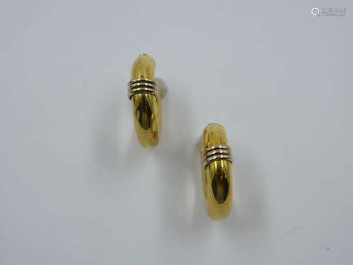 Pair of 18k yellow gold Creole earrings (Pierced e…