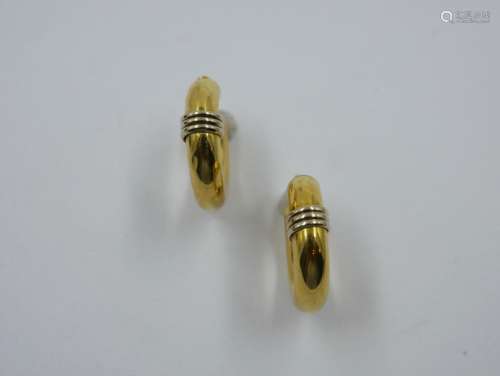 Pair of 18k yellow gold Creole earrings (Pierced e…