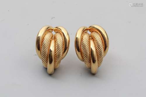 Pair of Creole earrings in 18k yellow gold with in…
