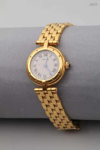 CARTIER. Ladies' wristwatch in 18K yellow gold, ro…