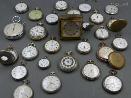 Set of antique watches and chronometers in silver,…