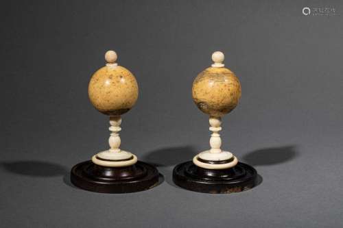 Turner's work: set of turned ivory balls and marbl…