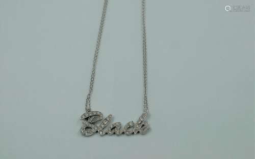 Necklace in white gold with the word \